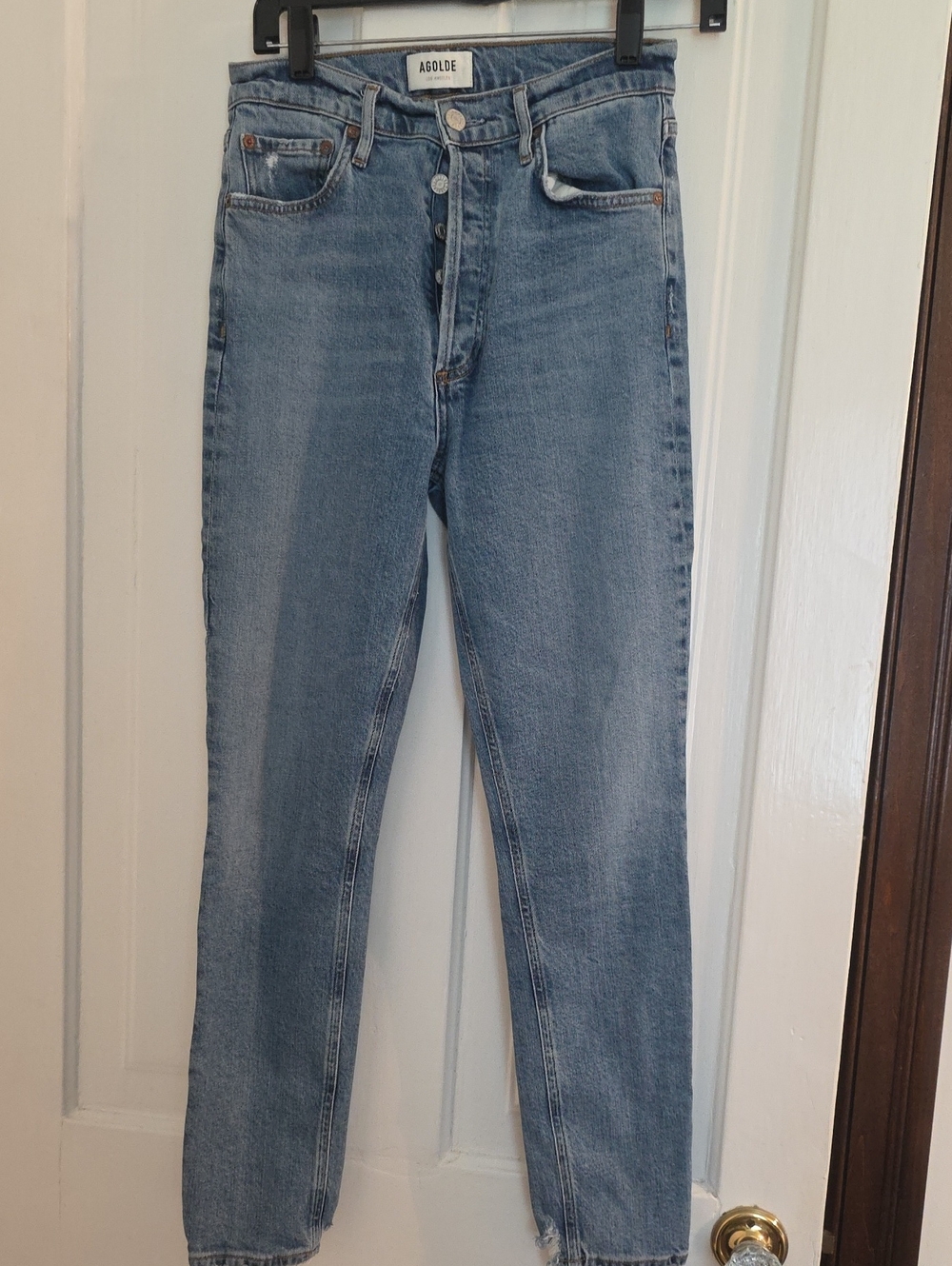 Agolde Light Blue High-Rise Button-Fly Jeans